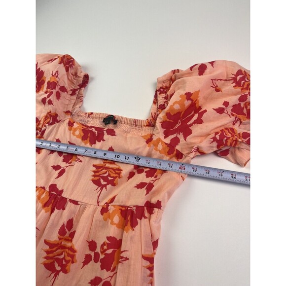 Meadow Rhodes Floral Maxi Dress L Smocked Tiered Babydoll Cottagecore Milkmaid - Picture 6 of 10